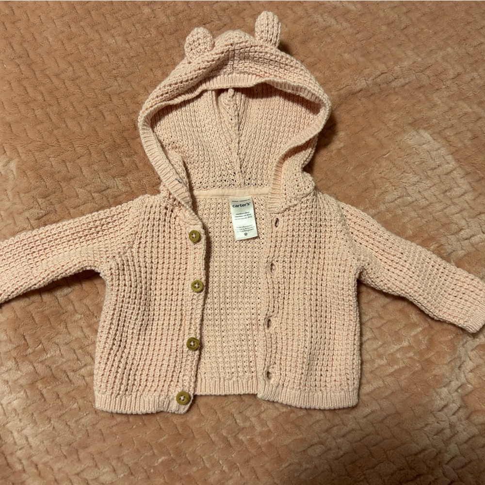 Carter's New Born like new Light Pink Knit Baby Sweater